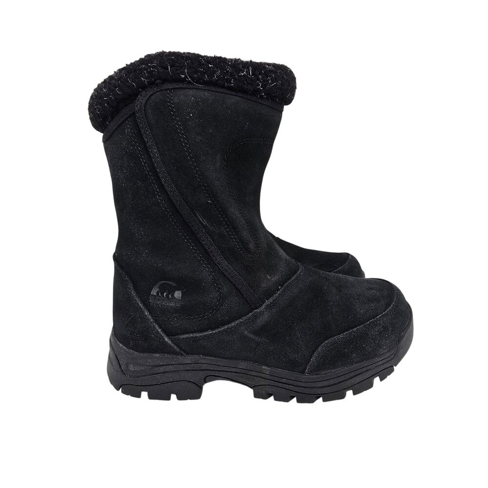 Sorel Water Fall Winter Boots Suede Black 7